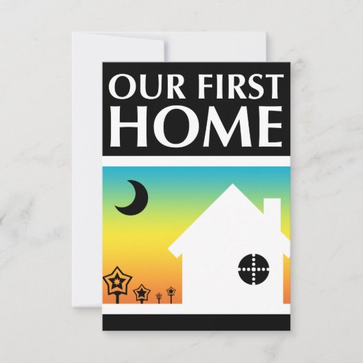 私たちの最初の家(虹の夕日) 招待状 (正面)