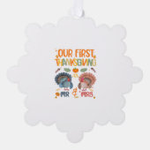 私たちの最初の感謝の夫婦結婚した2 オーナメントカード (正面)