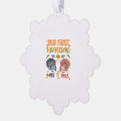 私たちの最初の感謝の夫婦結婚した2 オーナメントカード (左)