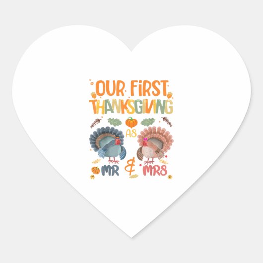 私たちの最初の感謝の夫婦結婚した2 ハートシール (正面)