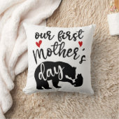 私たちの最初の母の日のハートママベアギフト1/2 クッション (ブランケット)