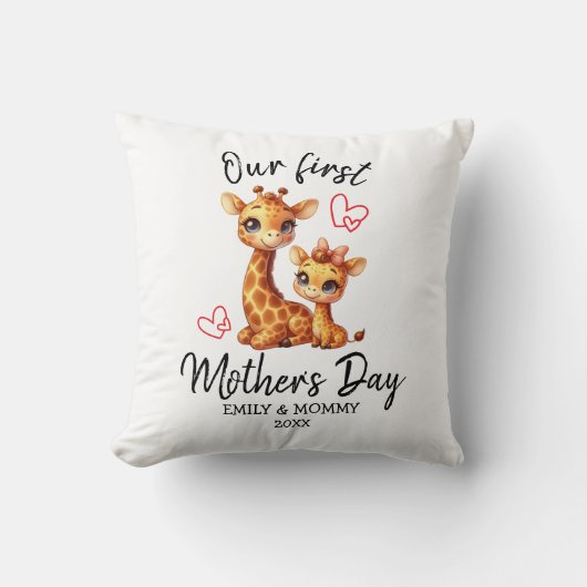 私たちの最初の母の日のベビー&ママキリン クッション (正面)
