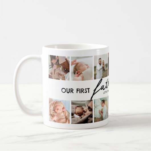 私たちの最初の父の日の一緒に14写真 コーヒーマグカップ (左)