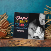 私たちの最初の父の日 – 時を超えた絆 フォトプラーク (側面)