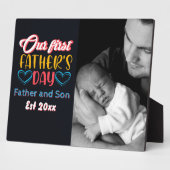 私たちの最初の父の日 – 永遠の絆 フォトプラーク (側面)
