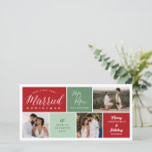 私たちの最初の結婚した非常にクリスマス3結婚の写真 シーズンカード (スタンド正面)