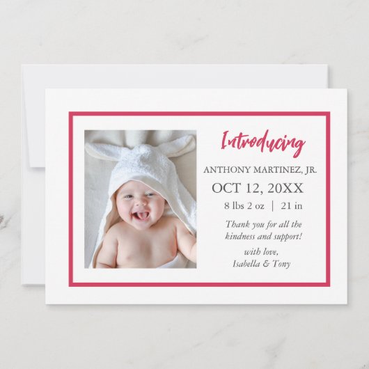 私たちの最高のギフトエバーベビー誕生 案内状 (裏面)