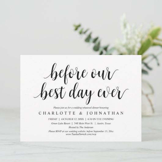 私たちの最高の日の前に、のリハ結婚ーサルディナー 招待状 (スタンド正面)