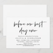 私たちの最高の日の前に、のリハ結婚ーサルディナー 招待状 (正面/裏面)