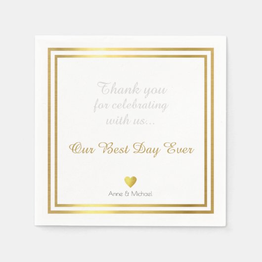 私たちの最高の日前の結婚披露宴 スタンダードカクテルナプキン (正面)