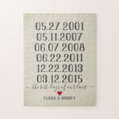 私たちの最高の生活の日は特別な日付のヴィンテージ ジグソーパズル (縦)