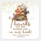 私たちの本の蔵書票で1位ありがとう スクエアシール (正面)