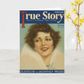 私たちの本当の物語 - ヴィンテージ1930年代ロマンスグリーティング カード (黄色い花)