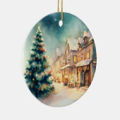 私たちの村のクリスマスシーン セラミックオーナメント (右)