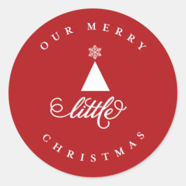 私たちの楽しい小さなクリスマス かわいい赤ちゃんの初めてのクリスマス ラウンドシール