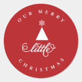 私たちの楽しい小さなクリスマス かわいい赤ちゃんの初めてのクリスマス ラウンドシール (正面)