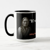 私たちの権利を守るための引用文を座っているブル マグカップ (左)