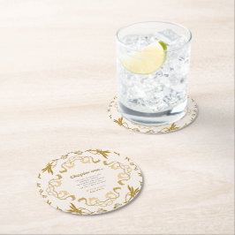 私たちの次の章のおとぎ話の赤ちゃんシャワー ラウンドペーパーコースター