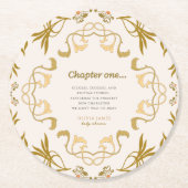 私たちの次の章のおとぎ話の赤ちゃんシャワー ラウンドペーパーコースター (正面)