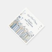 私たちの次の章 優しい青空の文学的な花 スタンダードカクテルナプキン (角)