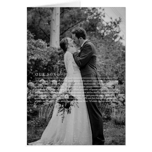 私たちの歌の歌詞結婚の記念日グリーティングカード (正面)