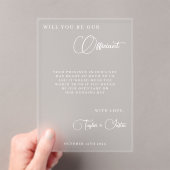 私たちの正式なプロポーショ結婚ンの提案のシンプル アクリル招待状 (インサイチュ (ポータブル))