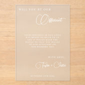 私たちの正式なプロポーショ結婚ンの提案のシンプル アクリル招待状 (正面)