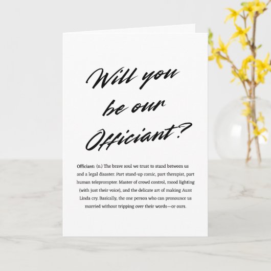 私たちの正式な提案おもしろいは何か カード (黄色い花)