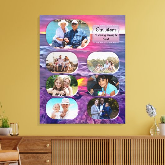 私たちの母の家族の夕日0911アート キャンバスプリント (インサイチュ (リビング))