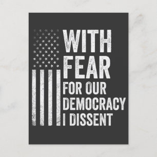 私たちの民主主義に恐怖を感じて-反対する アメリカ人 ポストカード