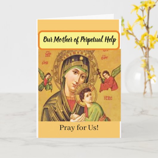 私たちの永遠の助けの母カード カード (黄色い花)