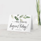 私たちの永遠は今日の結婚新郎新婦Caに始まる カード (正面)