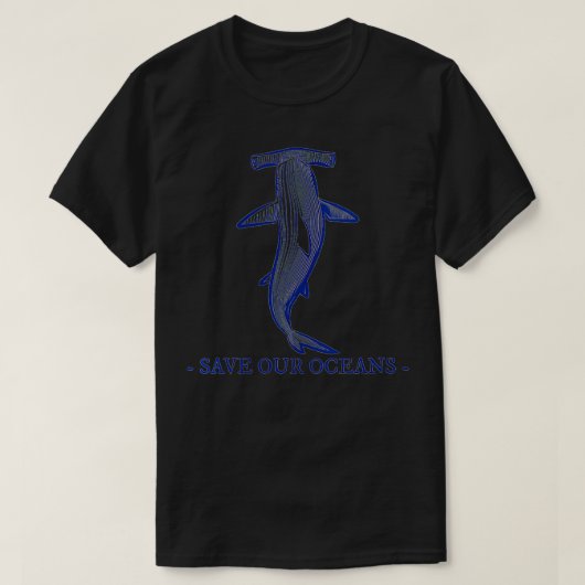 私たちの海救魚の海の女性ハマーヘッドシャーク Tシャツ (デザイン正面)