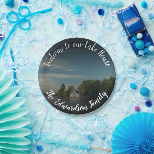 私たちの湖の家の家族に自分の歓迎を作成 ペーパープレート (パーティー)