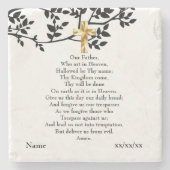 私たちの父の祈りの言葉カトリックのギフトパーソナライズされた ストーンコースター (正面)