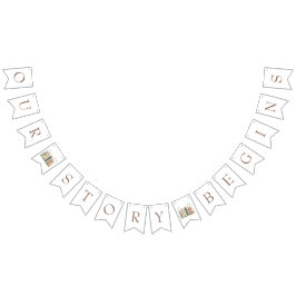 私たちの物語が始まる - 本をテーマにしたブライズシャワー バンティングフラッグ