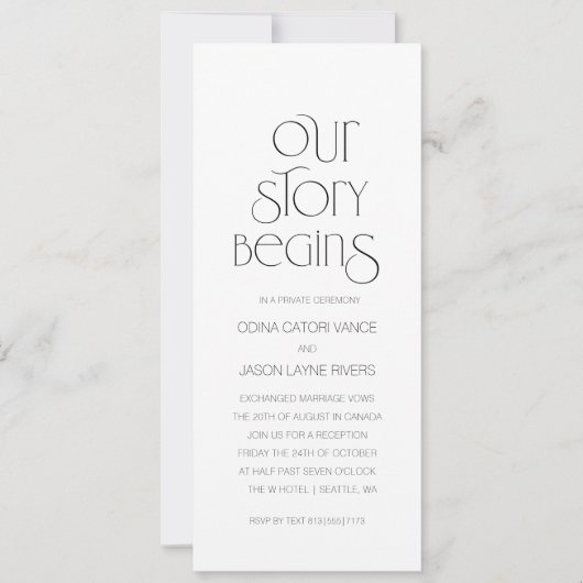 私たちの物語が始まる | 結婚発表カード 案内状 (正面)