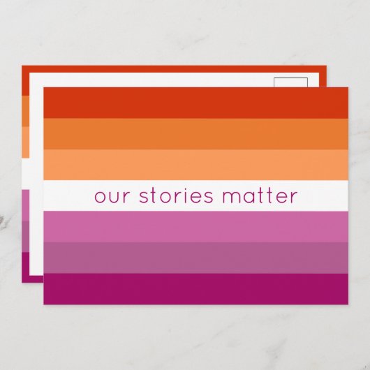 私たちの物語はピンクレズビアン国旗の葉書に関係する シーズンカード (正面/裏面)