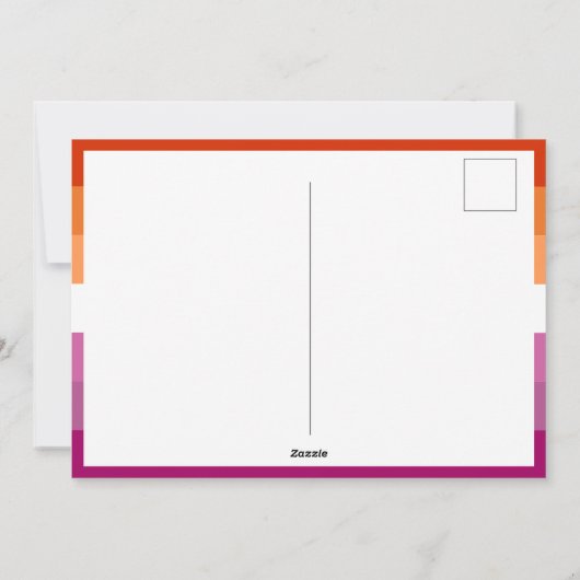 私たちの物語はピンクレズビアン国旗の葉書に関係する シーズンカード (裏面)