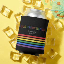 私たちの物語はレインボーLGBTQフラグカップルから始まる 缶クーラー