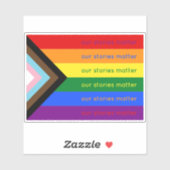 私たちの物語は大切 LGBTQ+プライド 交差する虹 シール (シート)