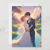 私たちの物語は漫画の結婚式招待状 招待状 (裏面)