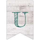 私たちの物語は白木ティール(緑がかった色)結婚の バンティングフラッグ (第2の旗)