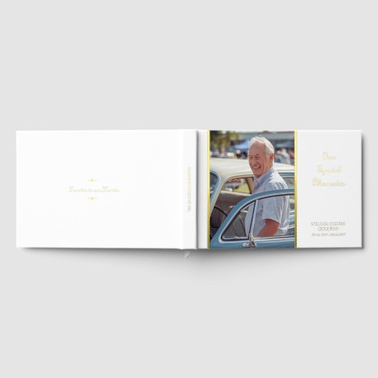 私たちの特別な思い出の記念写真金ゴールド ゲストブック (全面)