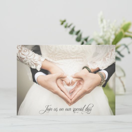 私たちの特別な日にお越しください、結婚式の招待状 招待状 (スタンド正面)