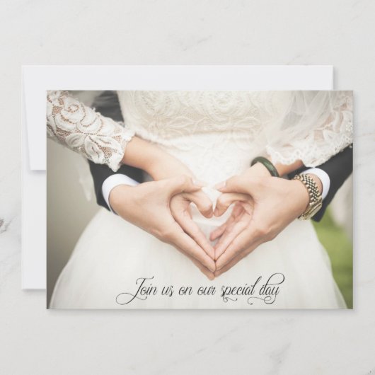 私たちの特別な日にご一緒ください、結婚式のご案内 招待状 (正面)