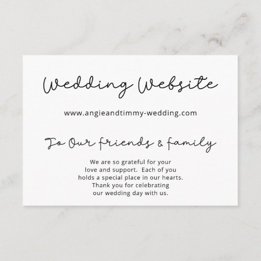 私たちの特別な日 ティミーとアンジー 封入カード エンクロージャーカード (裏面)