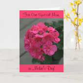 私たちの特別な母バラゼラニウムマザーズデイカード カード (黄色い花)