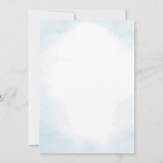 私たちの特別な1日に参加していただきありがとうございます - 青い花のウェディングサイン 招待状 (裏面)