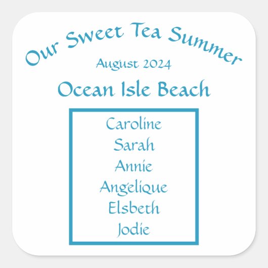 私たちの甘いお茶サマーサンシャインフレンズビーチ旅行 スクエアシール (正面)